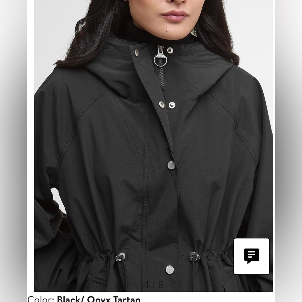 Barbour NEW Size US 8 Sidney Longline Waterproof Jacket Black - Picture 4 of 12